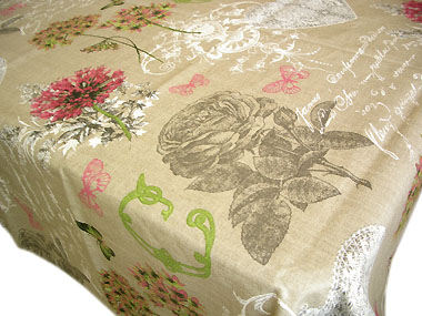 Coated Linen Tablecloth (Clarissa. rose) - Click Image to Close